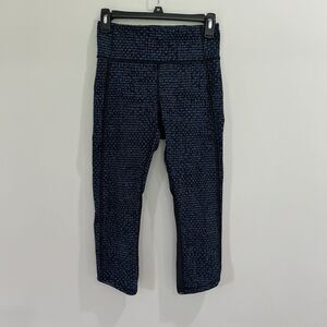 Lululemon‎ Pace Rival Crop Pant Shatter Weave Desert Teal Alberta Lake Size 6